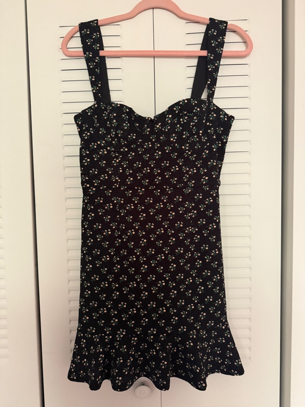 Hutch Black Mini Dress with Dainty Floral Print
